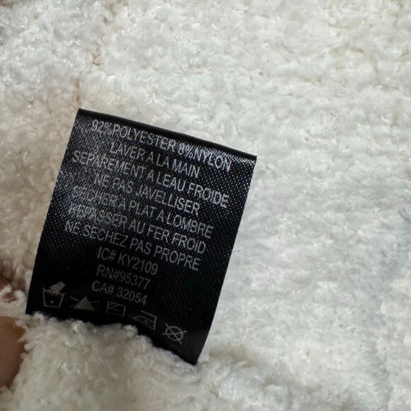 Sanctuary White Textured Teddy Mock Turtleneck Sweater large - Picture 5 of 6